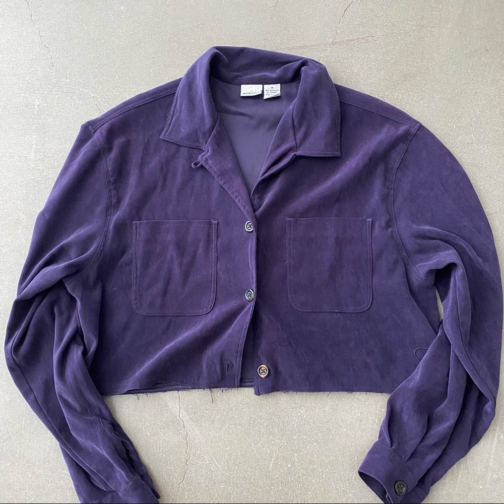 cropped button up